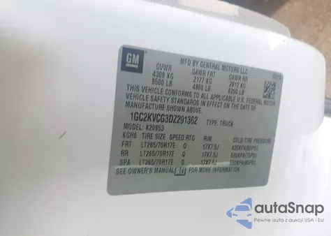 2013 Chevrolet Silverado 2500Hd Work Truck из США, поврежденный, VIN 1GC2KVCG3DZ291362